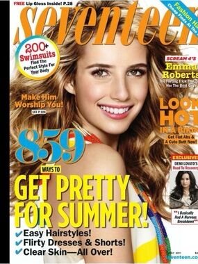 EMMA ROBERTS May 2011 SEVENTEEN Magazine DEMI LOVATO FASHION VINTAGE POP CULTURE